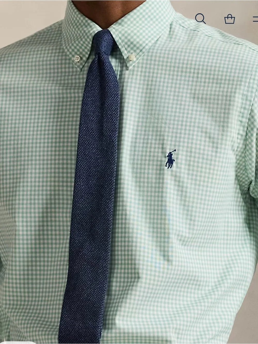 Polo by Ralph Lauren Men’s Mint Gingham Button-Down Shirt